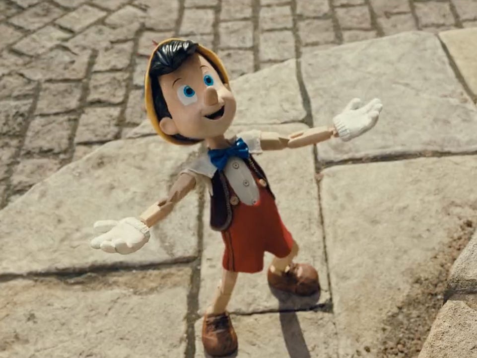 <p>The less we say about this 2022 movie, the better. Pinocchio, the character, has veered so far into the uncanny valley that it's hard to look at him. Add in a new (and unnecessary) seagull, aggressively voiced by Lorraine Bracco, the sanitation of the original movie's intentionally horrific Pleasure Island sequence, and some bad CGI … and <a href="https://www.businessinsider.com/disney-pinocchio-remake-review-2022-9">this movie is just a dud</a>.</p><p>It went straight to Disney+, so we'll never know how successful it actually was with audiences.</p><p>It doesn't help that a superior adaptation of the fairytale this is based on was released the same year: "<a href="https://www.businessinsider.com/guillermo-del-toros-pinocchio-review-netflix-2022-10">Guillermo del Toro's Pinocchio</a>." If you want to watch a talking puppet, we'd recommend you stick to that version.</p>