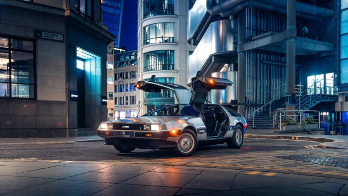 drop-in ev kit turns classic delorean into the sports car it was designed to be