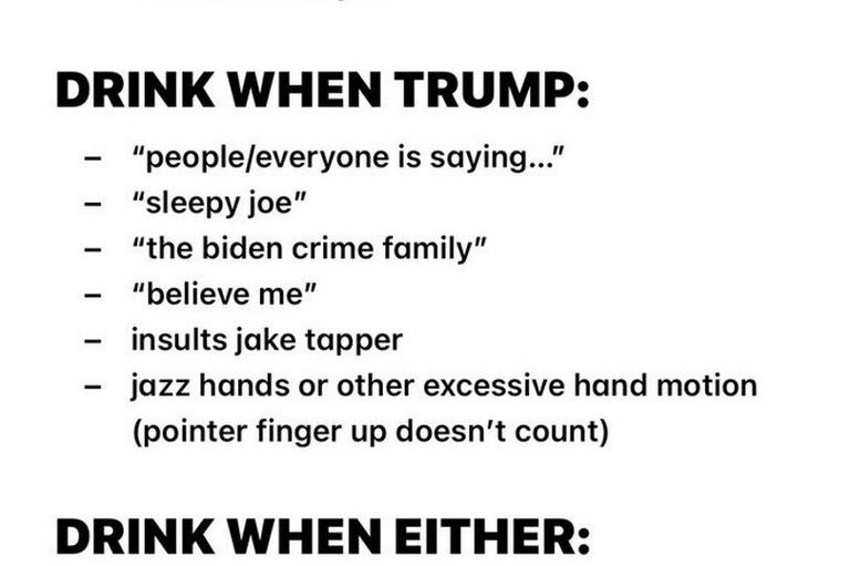 Donald Trump vs Joe Biden debate drinking game has viewers moaning 'I ...