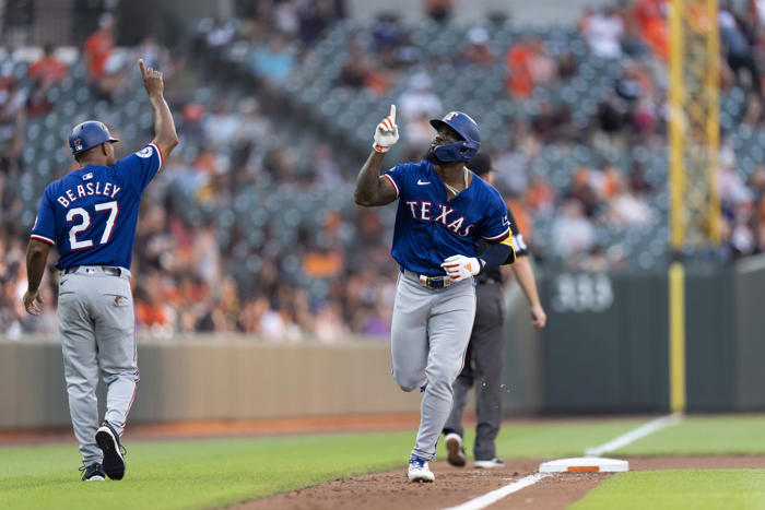 burnes shackles rangers over 7 innings and orioles hit 4 hrs in 11-2 rout of defending champs