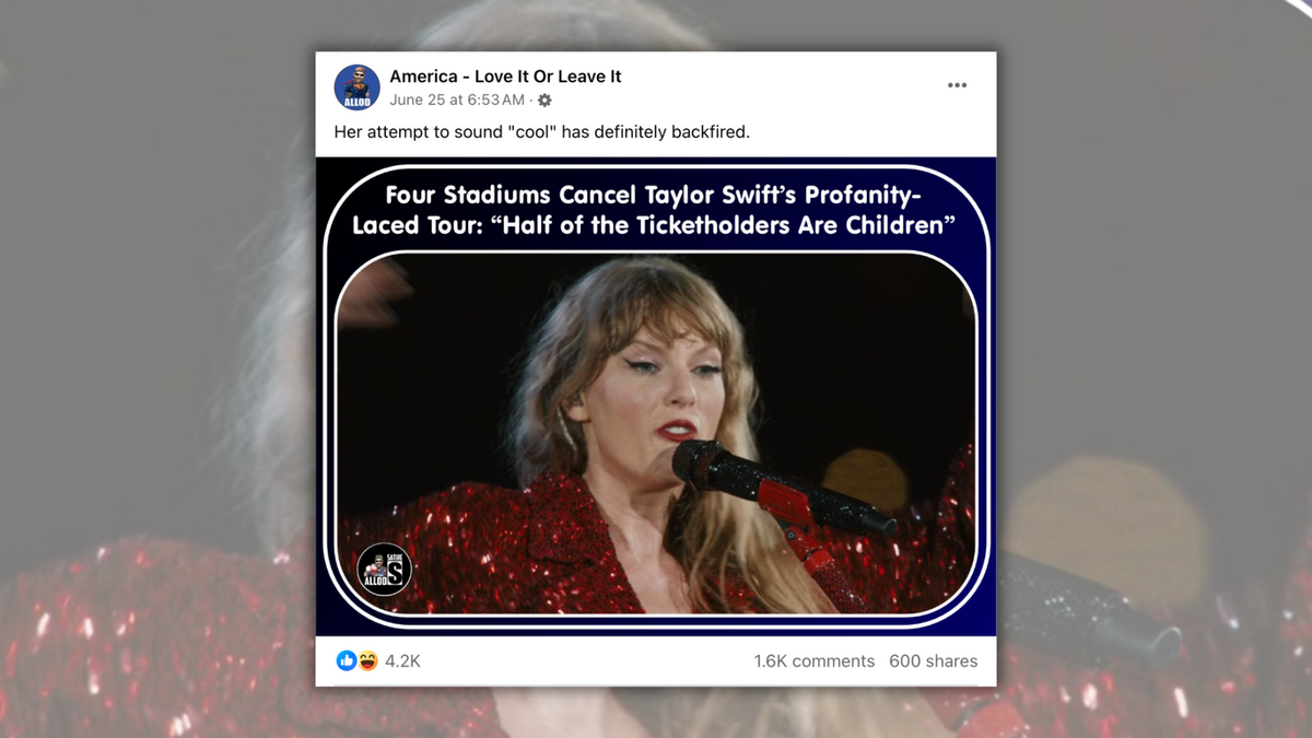 fact check: about the claim that 4 venues canceled taylor swift's concerts due to profanity