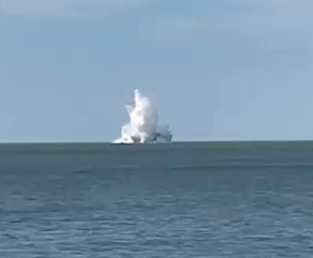 moment royal navy detonate ww2 bomb in kent seaside town