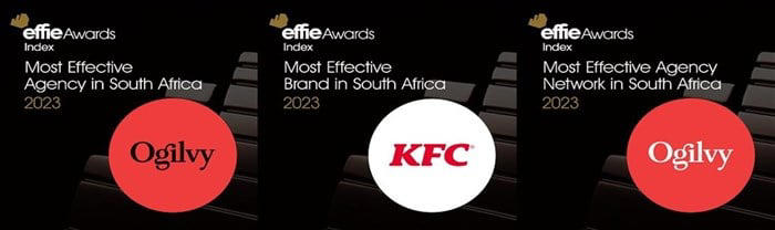 ogilvy sa named most effective agency network and brand by effie index, with kfc recognised as top brand