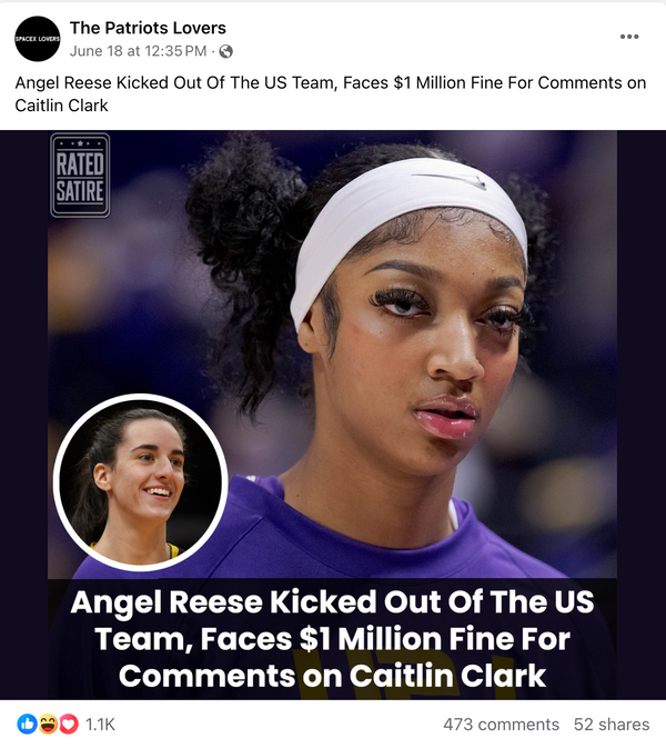 Fact Check: About the Claim WNBA's Angel Reese Was Kicked Off US Team and Fined $1M for Comments on Caitlin Clark
