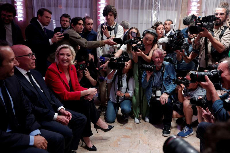 national rally seen winning 37% of popular vote in first round of french snap election