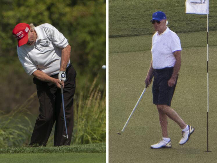 Former President Trump and President Biden sparred over their golf prowess during Thursday night's debate. ((Manuel Balce Ceneta - Manuel Bal / AP))