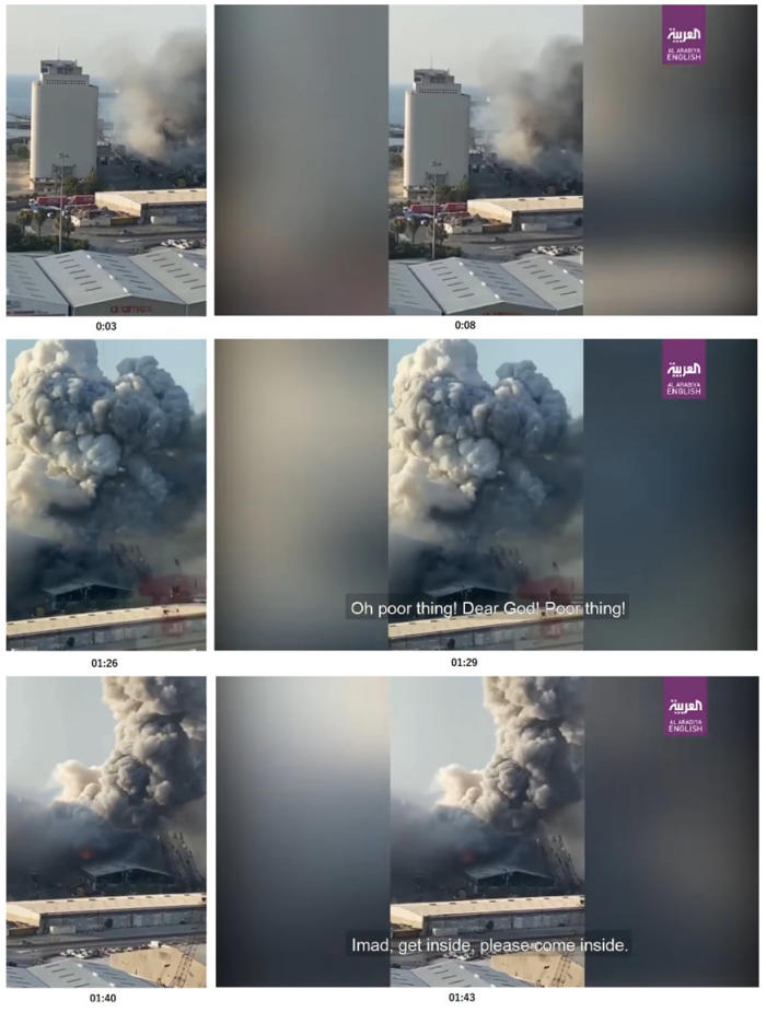 2020년 레바논 항구 폭발 사고 촬영한 영상