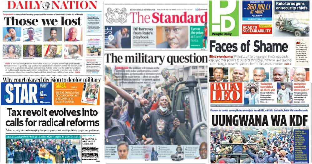 kenyan newspapers review: william ruto faces new challenges, 9 demands from gen z protesters