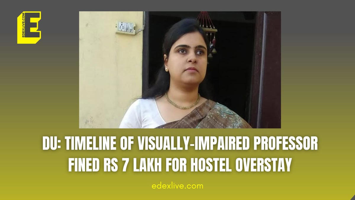 du: timeline of visually-impaired professor fined rs 7 lakh for hostel overstay