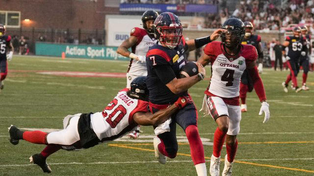 alouettes remain undefeated with road victory over argonauts