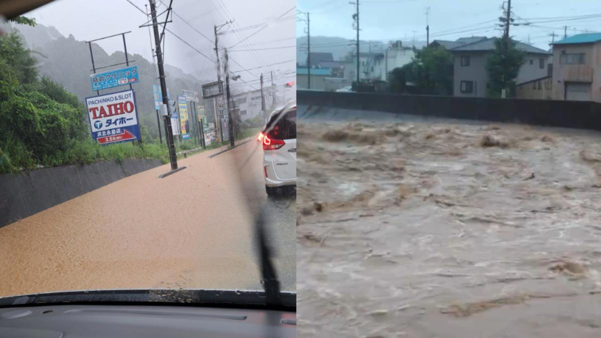 日本警報級大雨！「線狀雨帶」襲靜岡 馬路成汪洋千人收避難指示