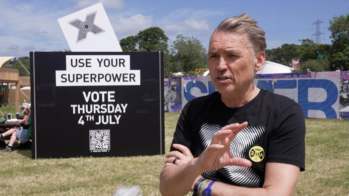 just vote: glastonbury ‘politically charged’ in week before general election