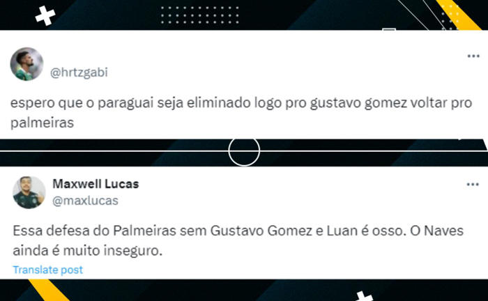 palmeiras: gustavo gómez 'sofre baque' e será banco na partida entre brasil x paraguai