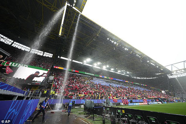 euro 2024 knock-out matches are hit by tornado warning, with severe thunderstorms set to hit germany's last-16 game against denmark