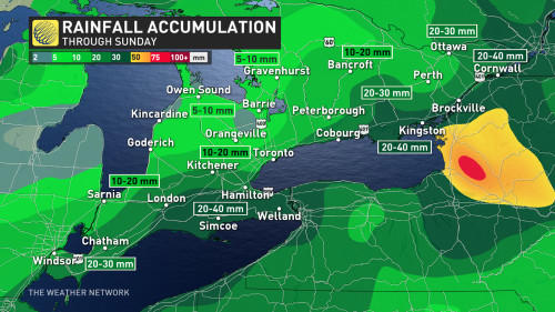 heavy rain, thunder gives a soggy start to ontario's long weekend