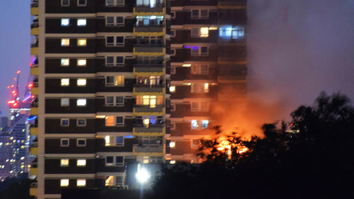 fire breaks out at london tower block