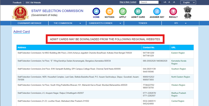 ssc chsl 2024 tier i admit cards out for all regions: here are the direct links to download