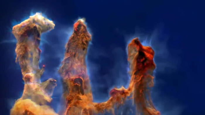 nasa releases stunning 3d visualization of the pillars of creation, watch video here