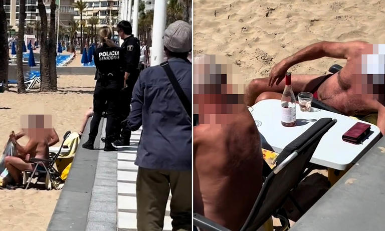 Moment Brits 'become first victims of Benidorm clampdown on boozing'
