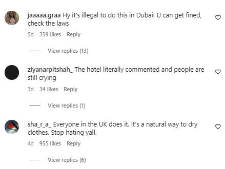 indian woman dries clothes on balcony of 5-star resort in dubai. hotel responds