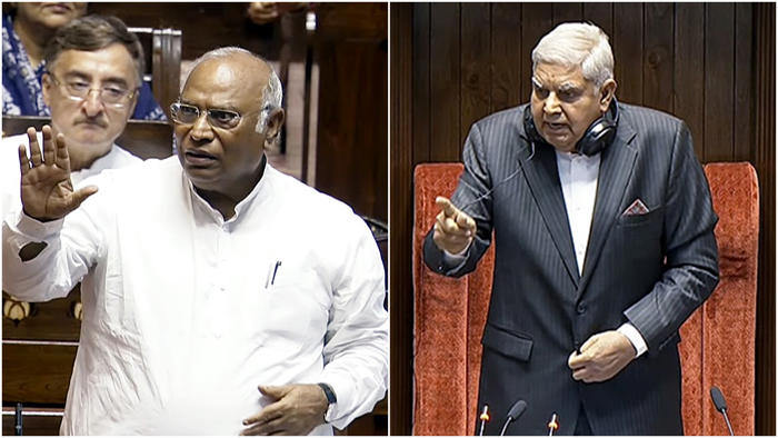 android, ‘painful, unbelievable’: rajya sabha chairman dhankhar on lop kharge protesting in well of house