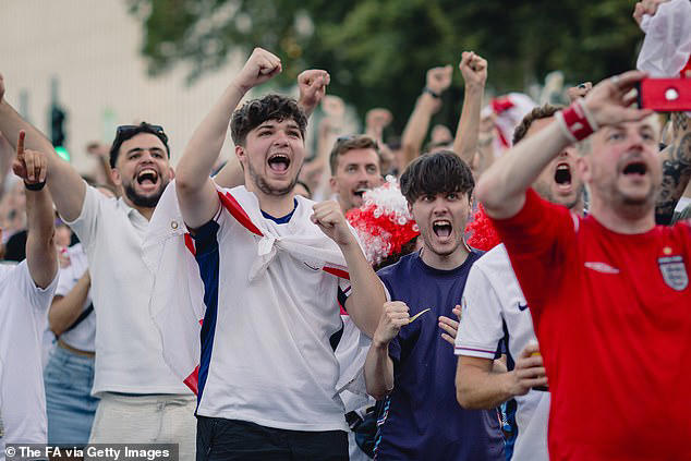 england fans arrive ahead of euros match against slovakia on sunday