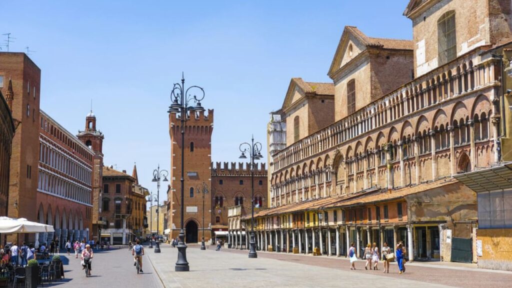 <p>Ferrara is a stunning Renaissance city in the heart of Emilia-Romagna, close to Bologna. You can start your tour at Estense Castle and feel like royalty as you walk its beautiful streets. </p><p>The city has a medieval charm with its cobblestone streets, buildings, and some of its architecture. Make sure to stroll at Piazza Trento e Trieste, where you can find cafes and restaurants and enjoy the lovely views. </p>