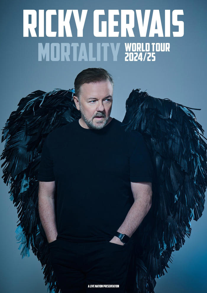 ricky gervais announces new world tour mortality that will 'laugh at death'