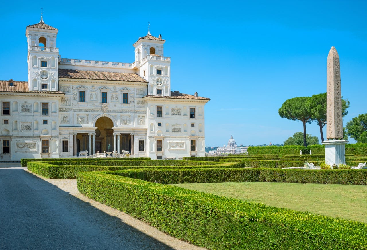 <p>The mid-16th century <a href="https://www.villamedici.it/">Villa Medici</a> is a haven for art lovers. </p><p>The villa is atop Pincio Hill, which offers one of the <a href="https://www.businessinsider.com/most-beautiful-views-in-america-each-state-2018-5">most romantic panoramic views</a>. It sits on many acres of green area, including various Renaissance-style gardens decorated with pine trees, flower beds, obelisks, and fountains. </p><p>Although Villa Medici is famous for housing thousands of historic drawings, prints, sculptures, tapestries, and furniture pieces collected by noble families over the centuries, its crown jewel is its decorative arts library.</p>