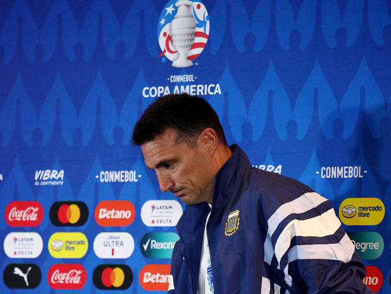 soccer-conmebol suspends argentina and chile coaches for late field exits at copa america