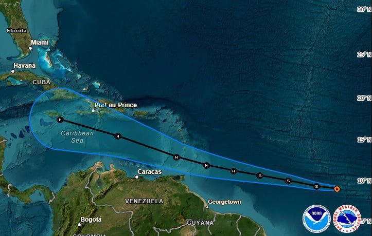 Tropical Depression Two forms in central Atlantic