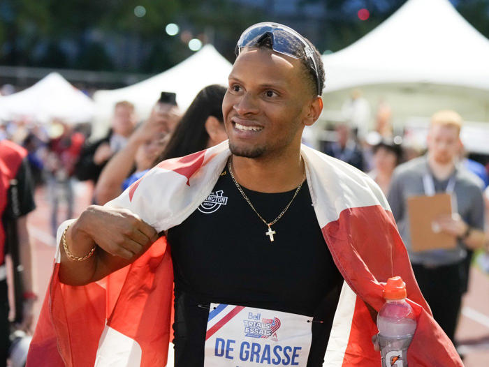 de grasse, leduc win 100-metre races at canadian track and field trials