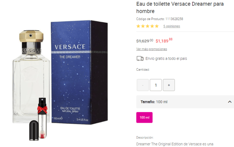 Dreamer versace precio liverpool sale