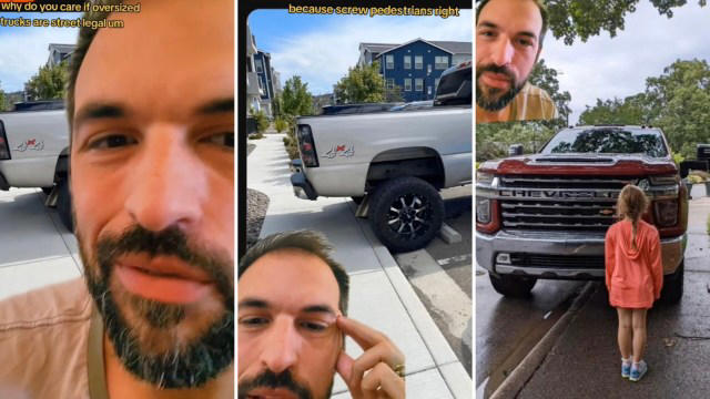 man shares video highlighting major issue with vehicles across the nation: 'tell me which is safer to the world around it'