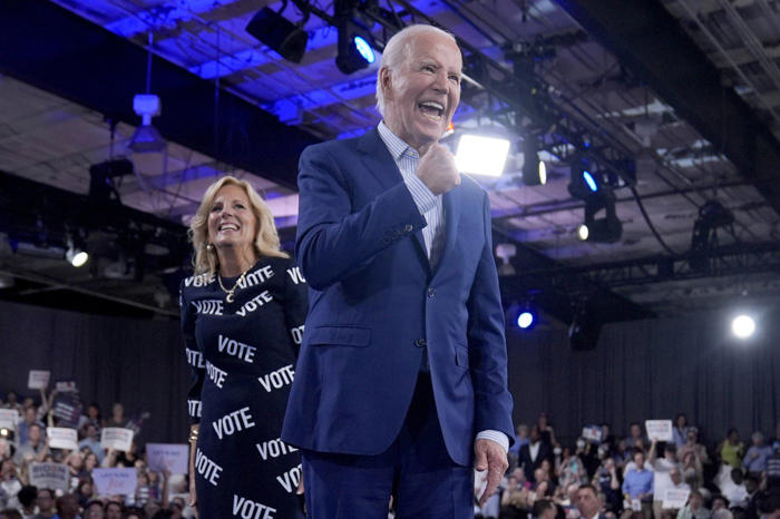 biden concedes debate fumbles but declares he will defend democracy. dems stick by him -- for now
