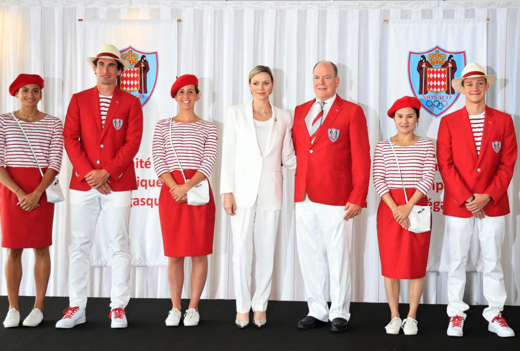 princess charlene suits up in monochrome white look for monaco's olympic team presentation ahead of the paris 2024 games