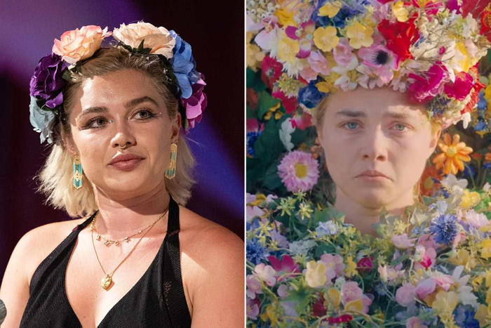 florence pugh's “midsommar”-inspired flower crown is totally bringing back memories of the 2019 horror film
