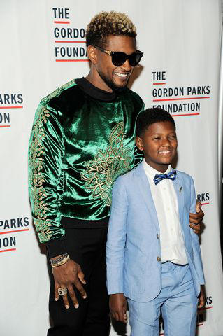 usher encourages son naviyd to 'be great' as 15-year-old hopes to start his own singing career