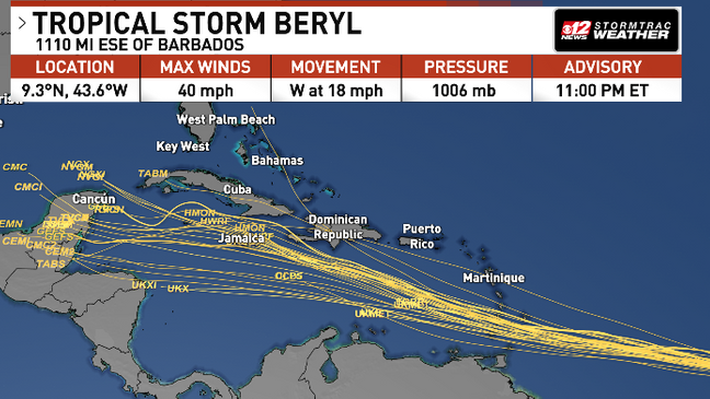 Tropical Storm Beryl Forms In The Atlantic