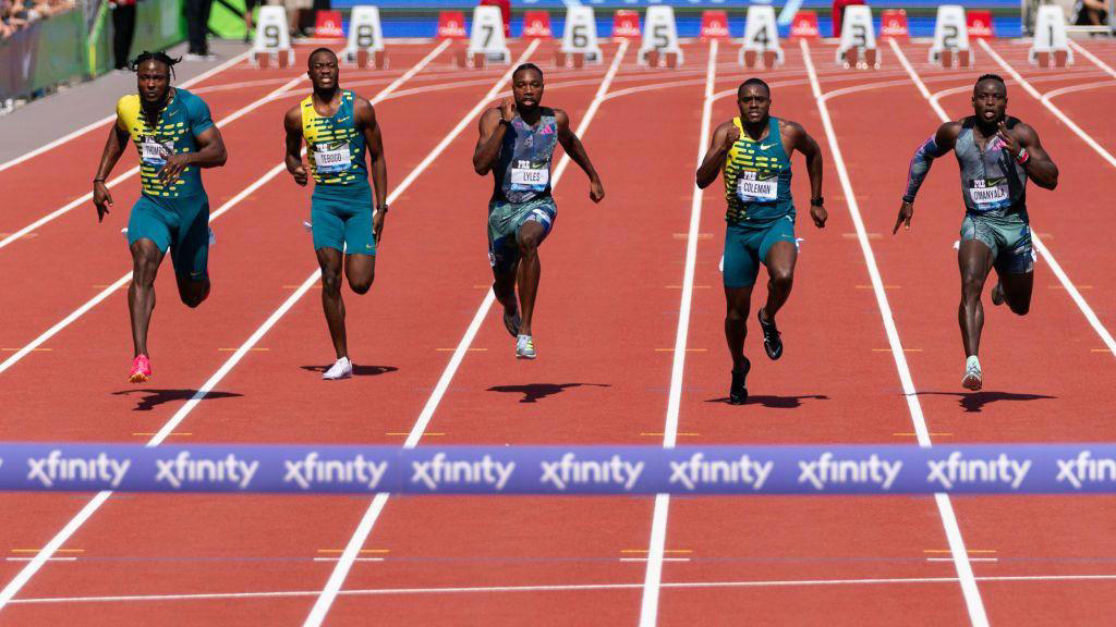 thompson wins jamaica's 100m olympic trials in 9.77 seconds