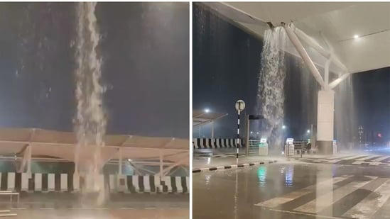 delhi airport claims video of ‘waterfall’ at t-1 is old, woman who filmed it offers proof