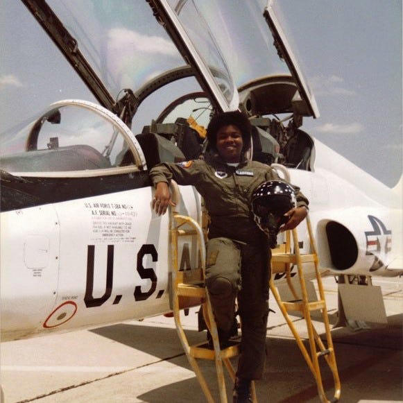 microsoft, i was the first black female pilot in the us air force, and captained a commercial jet for 30 years. some people still questioned if i was qualified to fly.