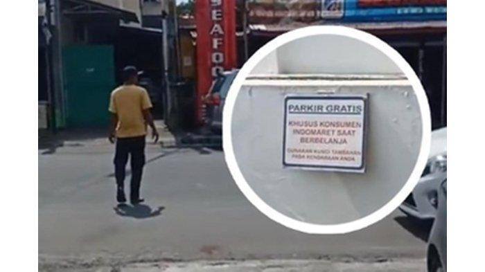 viral pria seragam dishub hapus tanda parkir gratis di depan minimarket,dishub dki jakarta bersuara