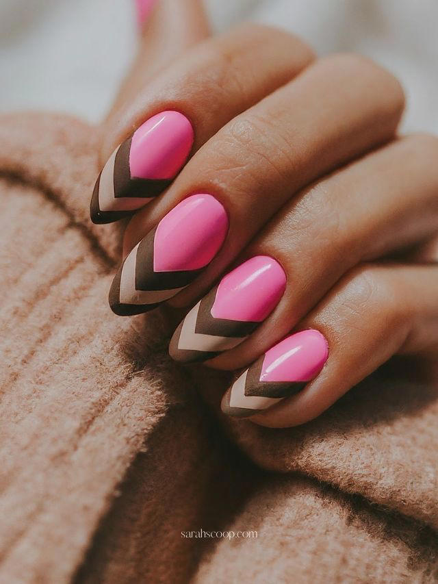 35 Pink And Brown Nail Design Ideas 3256