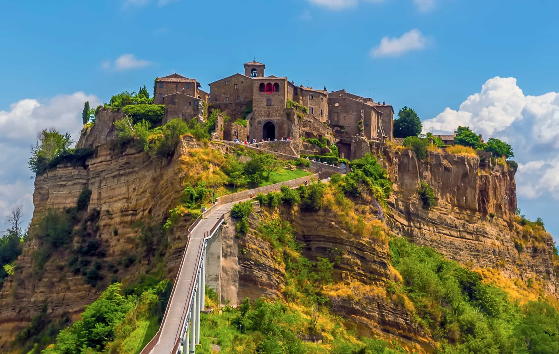 <p>Enjoying a magical and surreal location set half-way between Orvieto and Lake Bolsena, this amazing citadel can only be reached by crossing a narrow pedestrian bridge. Civita di Bagnoregio is sometimes called the "city that is dying" due to the constant erosion of the rock on which it is placed.</p>