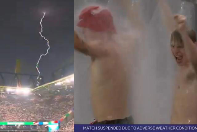video | alemania vs. dinamarca: la fuerte tormenta eléctrica que detuvo el partido de la eurocopa por 20 minutos