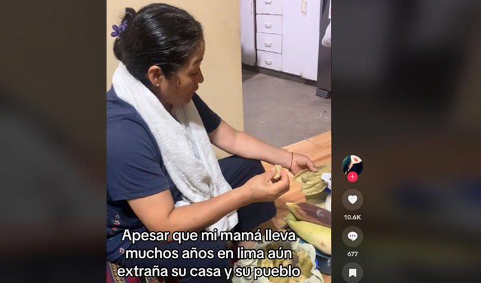 mujer peruana rompe en llanto al probar humitas de su natal ayacucho: “extraña su casa y su pueblo”