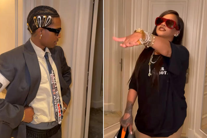 rihanna playfully dances and raps at a$ap rocky as he jokes 'i'm too old for this': watch