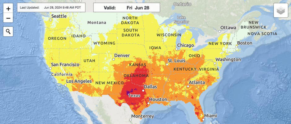 heat waves are sweeping across the us. this clickable map provides a new warning system