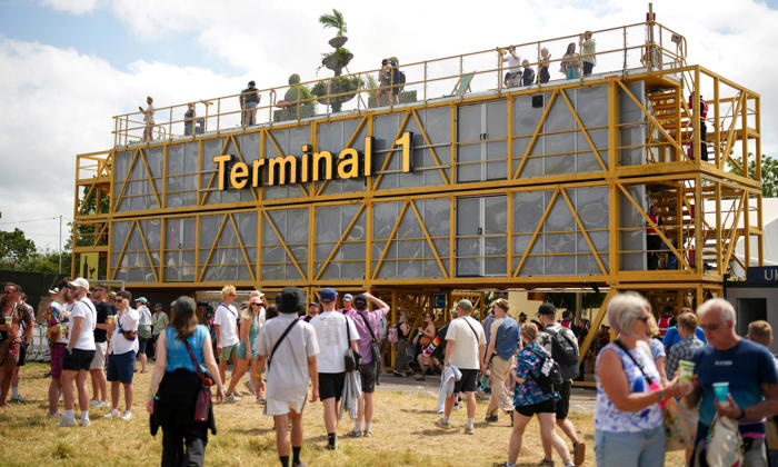 ‘reminder we are all humans’: glastonbury’s terminal 1 shows dark side of arriving in uk